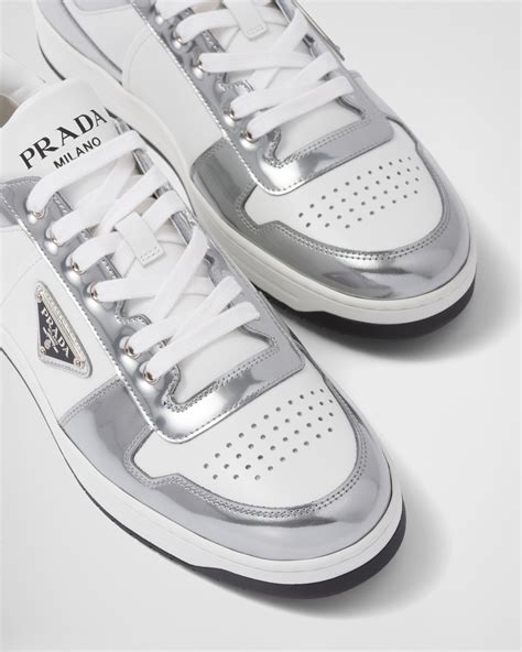 silver metallic prada sneakers|prada sneakers no lace.